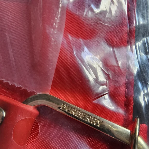 Burberry Red Cosmetic Pouch Bag Wristlet NEW - Picture 3 of 5